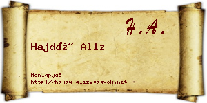 Hajdú Aliz névjegykártya